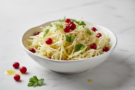 Sauerkraut Salad with Sunflower Oil and Cranberries